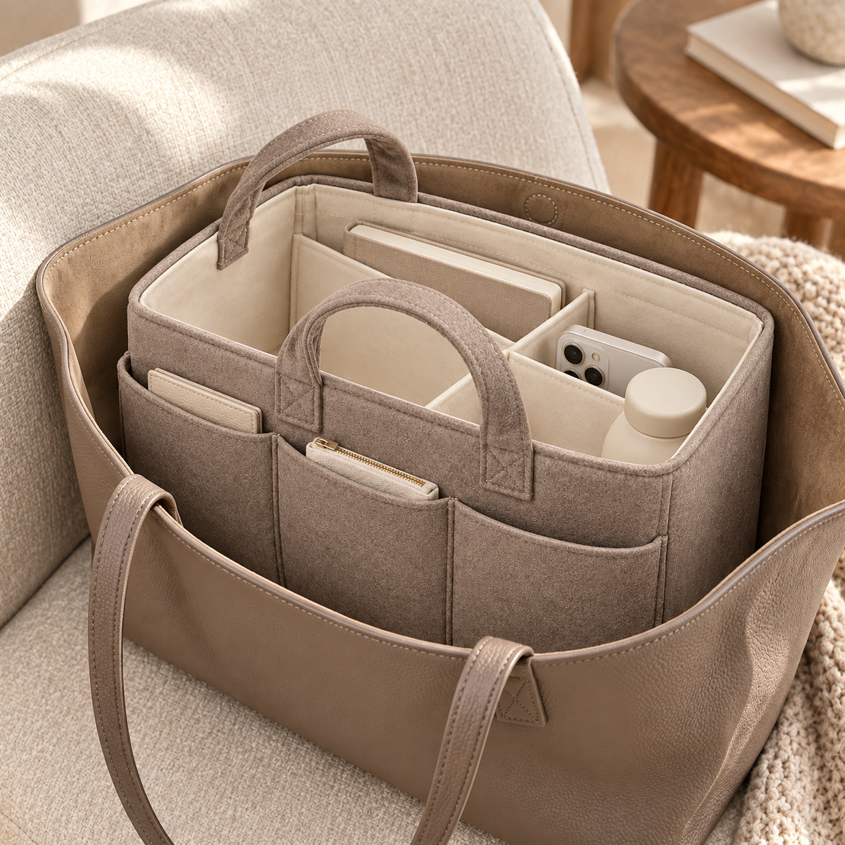 Livesoare Multi-Compartment Everyday Bag Organizer Insert