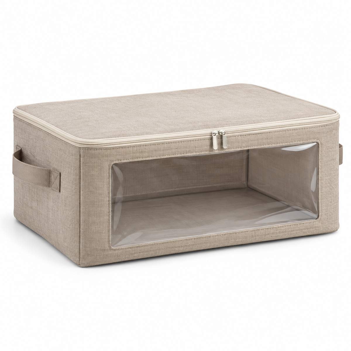 Livesoare Fabric Storage Bag with Clear Window & Zippered Lid