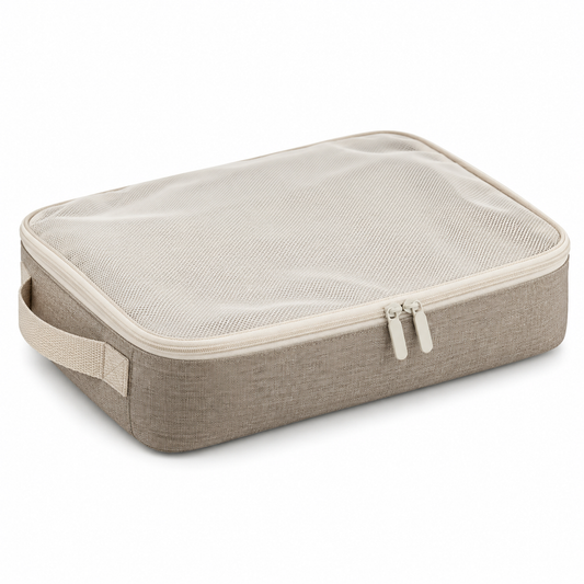 Livesoare Mesh-Top Travel Packing Organizer with Dual Zipper