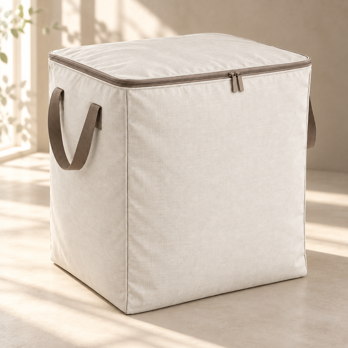 Livesoare Fabric Home Storage Bag with Zippered Lid & Side Handles