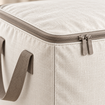 Livesoare Fabric Home Storage Bag with Zippered Lid & Side Handles