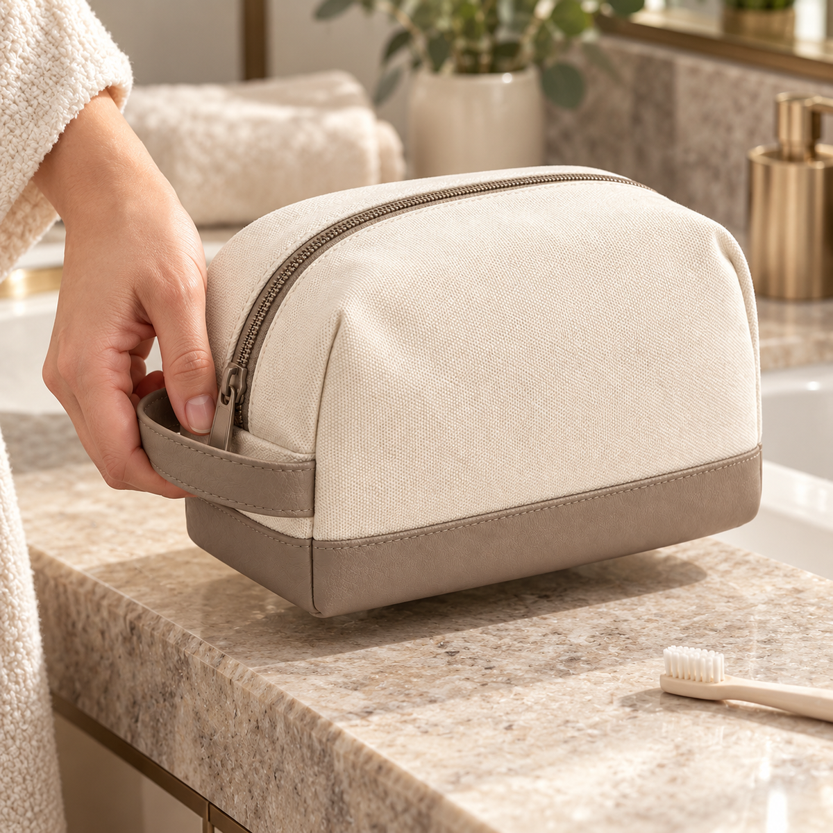 Livesoare Portable Travel Toiletry Organizer Bag with Side Handle