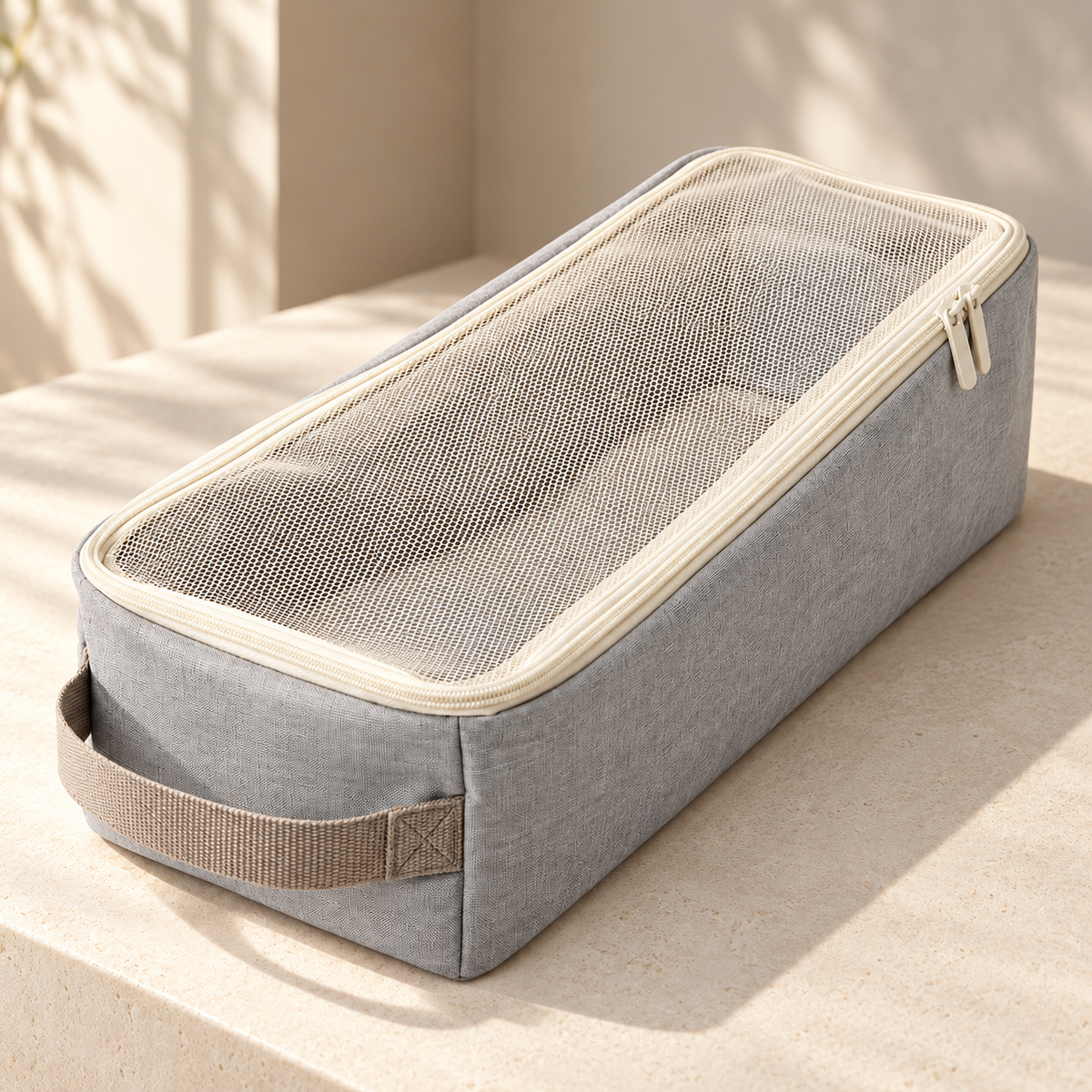 Livesoare Mesh-Top Travel Packing Organizer Bag with Side Handle