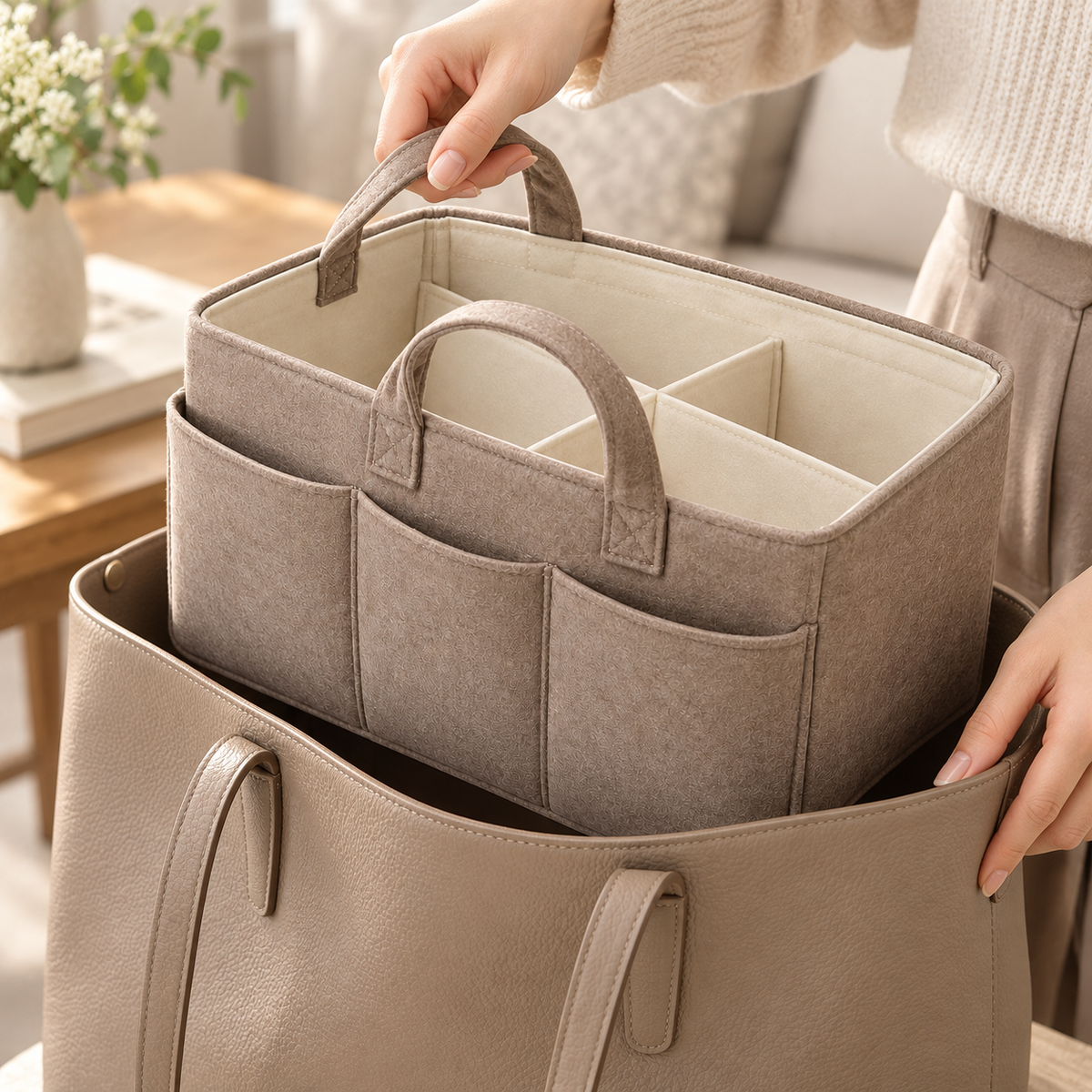 Livesoare Multi-Compartment Everyday Bag Organizer Insert