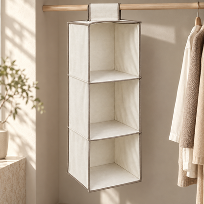 Livesoare 3-Tier Hanging Closet Organizer with Open Compartments