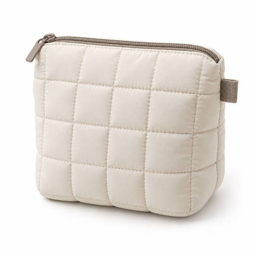 Livesoare Quilted Everyday Organizer Pouch with Zip Closure