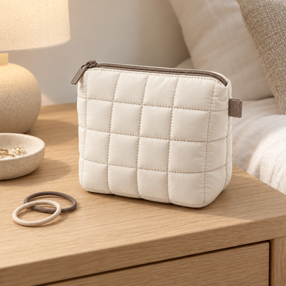 Livesoare Quilted Everyday Organizer Pouch with Zip Closure