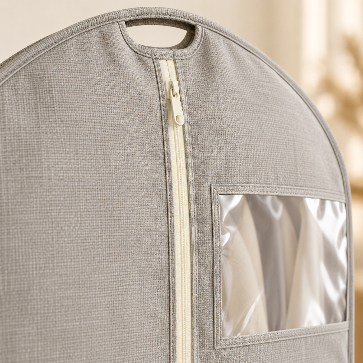 Livesoare Hanging Garment Storage Bag with Front Zipper & Clear Window