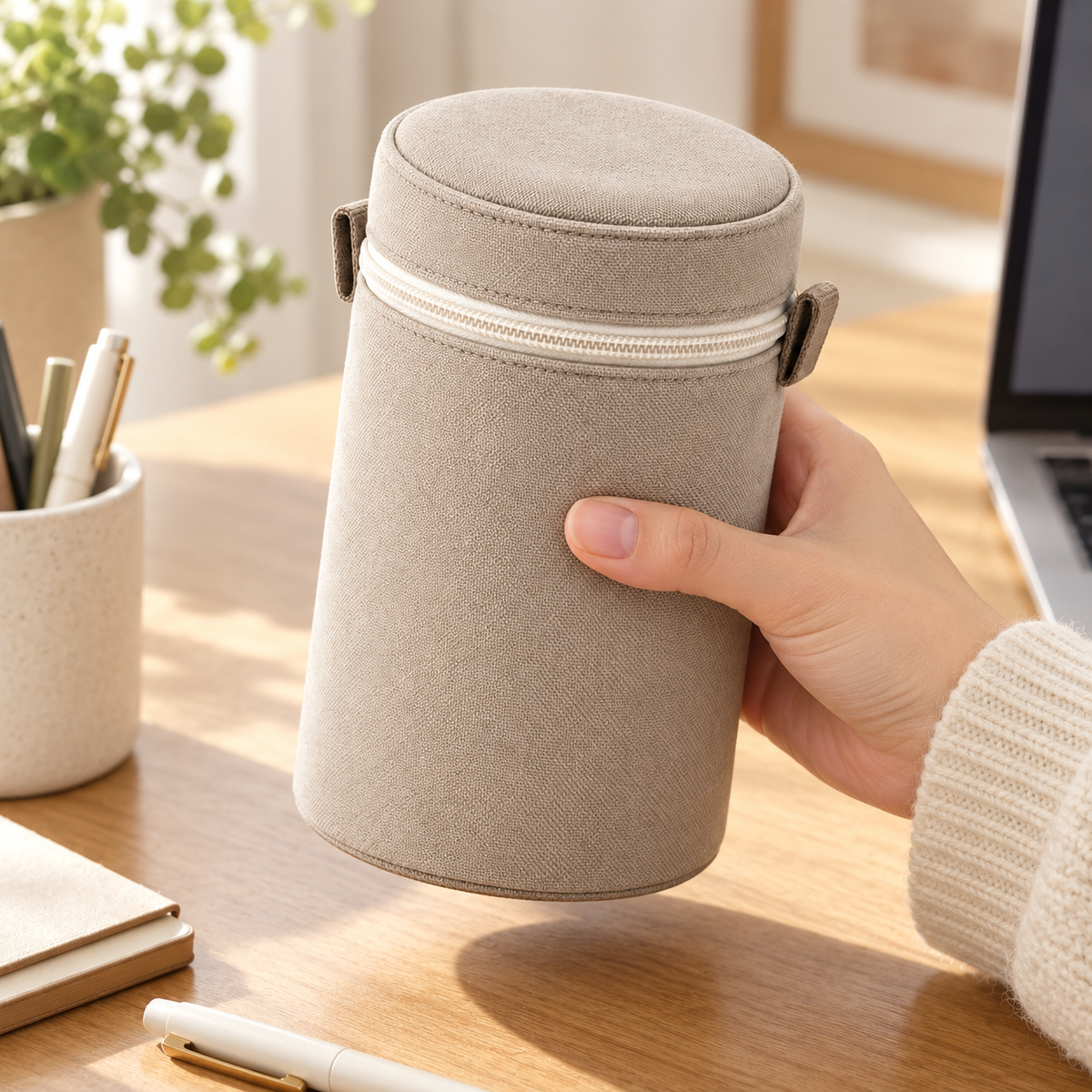 Livesoare Cylindrical Zip Organizer Case for Everyday Storage