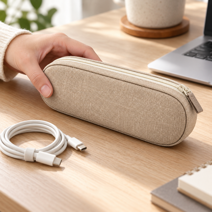 Livesoare Slim Travel Accessory Organizer Pouch with Zipper Closure