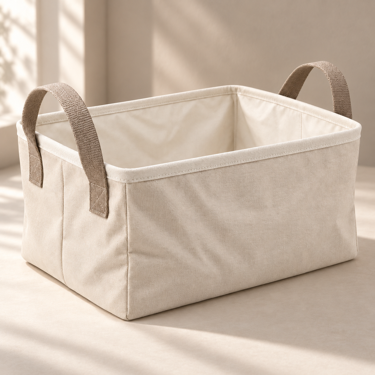 Livesoare Open-Top Fabric Storage Basket with Dual Handles