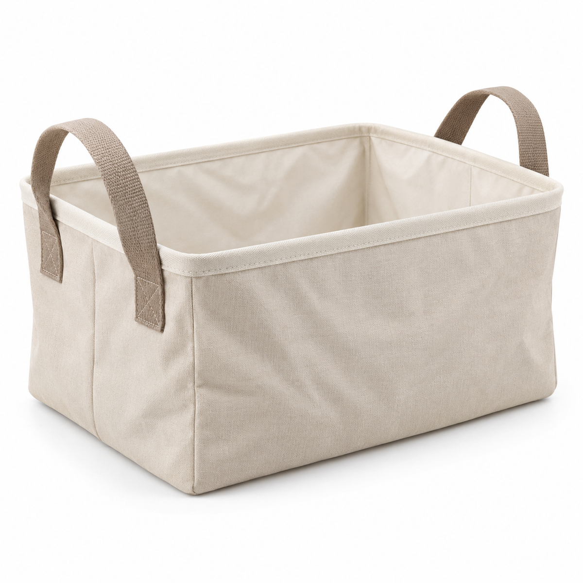 Livesoare Open-Top Fabric Storage Basket with Dual Handles