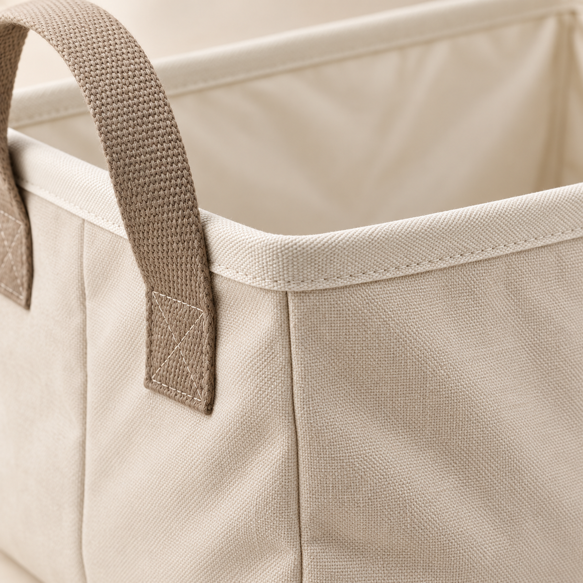 Livesoare Open-Top Fabric Storage Basket with Dual Handles